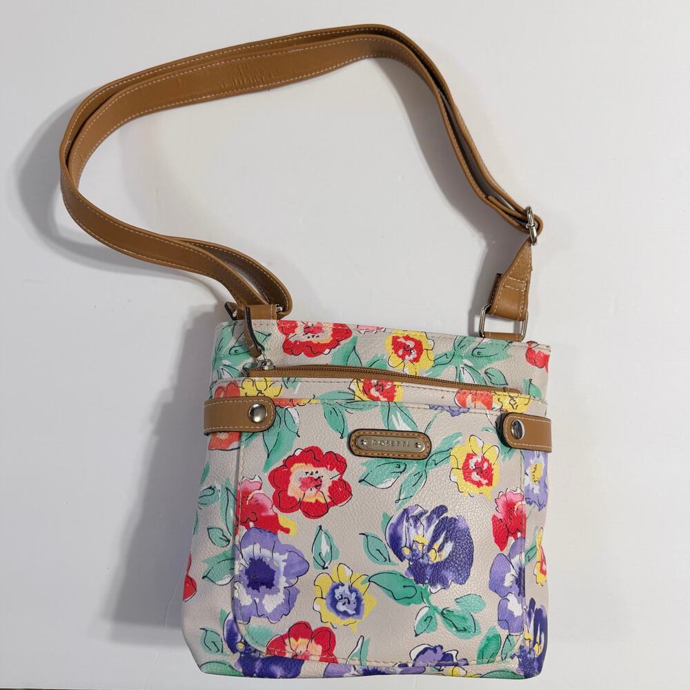 Y2K Rosetti Womens Floral Print Crossbody Bag Purse Handbag Red Purple